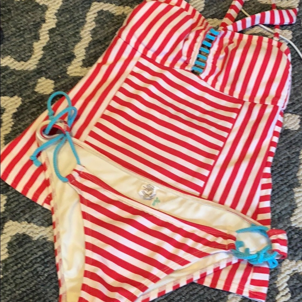 Stripped swim suit